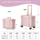 Miss.Box Vintage Luggage Set with Wheels, Retro Suitcase, Vintage Travel luggage Set, Stylish Vintage Luggage Set for Women and Men (Pink, 14inch&18inch)