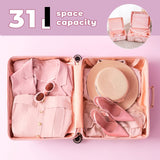 Miss.Box Vintage Luggage Set with Wheels, Retro Suitcase, Vintage Travel luggage Set, Stylish Vintage Luggage Set for Women and Men (Pink, 14inch&18inch)