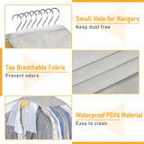 MISSLO 10" Gusseted Garment Bags for Hanging Clothes 40" Clear Suit Bags for Closet Storage Suits Cover Coat Protector, 3 Packs, Grey