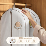 MISSLO 40" Cotton Garment Bags for Hanging Clothes Breathable Suit Cover Luxury Hanging Clothes Storage Foldable Coat Covers for Closet & Travel for Jacket, Shirt, Dress