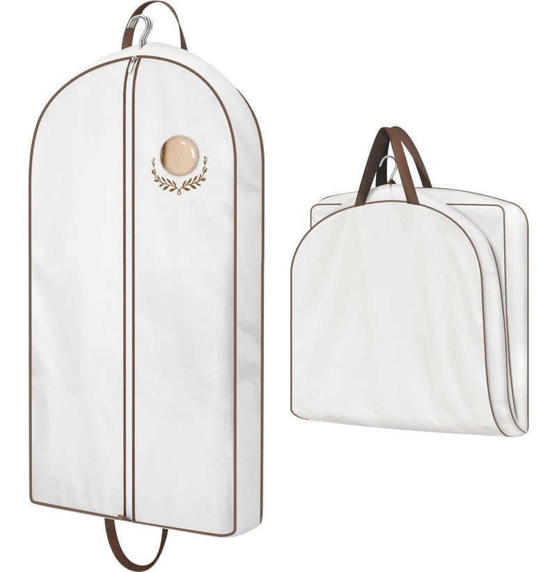 MISSLO 40" Cotton Garment Bags for Hanging Clothes Breathable Suit Cover Luxury Hanging Clothes Storage Foldable Coat Covers for Closet & Travel for Jacket, Shirt, Dress
