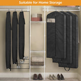 MISSLO 65" Long Garment Bags for Travel Dress Bags for Hanging Clothes Wedding Dress Cover Waterproof Clothes Protector for Closet Storage 2 Packs for Gowns, Tuxedos, Coats, Black
