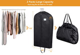 MISSLO Garment Bags for Travel Heavy Duty Moving Bags Large Capacity Hanging Clothes Bag for 20 Shirts Waterproof Fabric Suit Covers for Closet Storage 2 Packs, 43"