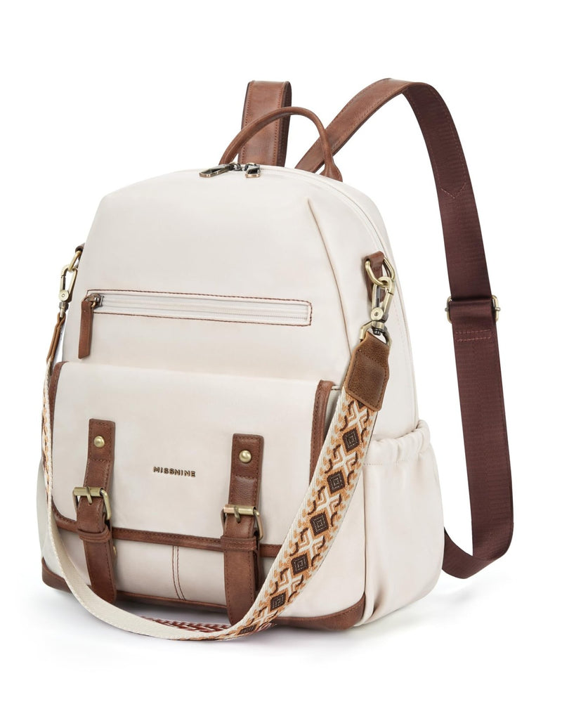 Missnine Backpack Purse for Women, PU Leather Travel Backpack, Designer Shoulder Bag, Ladies Convertible Satchel Bags