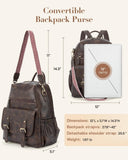 Missnine Backpack Purse for Women, PU Leather Travel Backpack, Designer Shoulder Bag, Ladies Convertible Satchel Bags