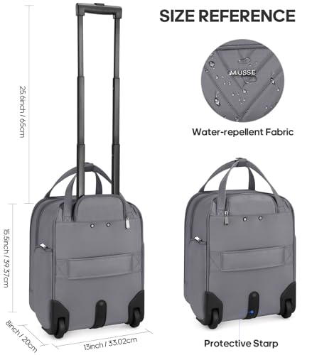 MIUSSE MAX 16 Inch Carry On Luggage, Carry On Suitcase Airline Approved, Softside Underseat Suitcase with TSA Lock & Spinner Wheels for Business Travel Non-Expandable, 15.5x8x13 No Oversize Risk