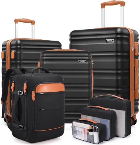 MIUSSE MAX 7 Piece Luggage Sets with Premium YKK Zipper, 20/24/28in PC Hardside Suitcase With Spinner Wheels, Luggage Airline Approved, Durable Suitcase Sets with TSA Locks for Travel