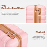 MIUSSE MAX Luggage Sets 3 Piece, 20 Inch Hardshell Carry On Luggage 22x14x9 Airline Approved, Suitcase with TSA Locks & YKK Zippers, Carry On Suitcase with Wheels for Men & Women Travel