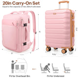 MIUSSE MAX Luggage Sets 3 Piece, 20 Inch Hardshell Carry On Luggage 22x14x9 Airline Approved, Suitcase with TSA Locks & YKK Zippers, Carry On Suitcase with Wheels for Men & Women Travel