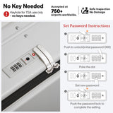 mixi 17x14x9 Carry On Luggage Underseat PC Hard Shell Suitcase Top Opening Aluminum Frame Travel Suitcases with Wheels, Smoke White