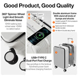 mixi 2 - Piece Luggage Sets with Cup Phone Holder and Charger Hard Shell Suitcases with Spinner Wheels, 20+26 Smoke White