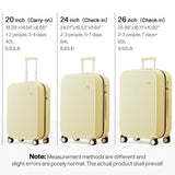 mixi 20 Inch Carry On Luggage PC Hardside Suitcases with Wheels & TSA for Travel Woman Men, Lark Yellow