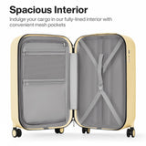 mixi 20 Inch Carry On Luggage PC Hardside Suitcases with Wheels & TSA for Travel Woman Men, Lark Yellow