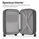 mixi 20 Inch Carry On Luggage PC Hardside Suitcases with Wheels & TSA for Travel Woman Men, Rock Gray