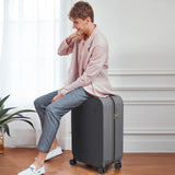 mixi 20 Inch Carry On Luggage PC Hardside Suitcases with Wheels & TSA for Travel Woman Men, Rock Gray