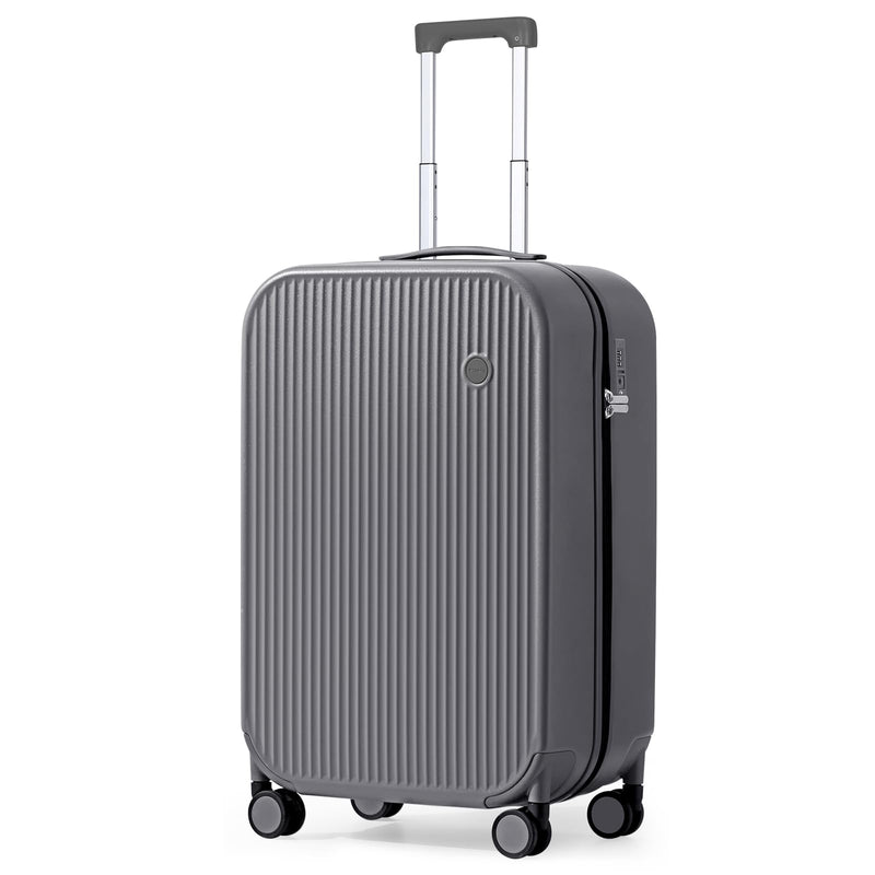 mixi 20 Inch Carry On Luggage PC Hardside Suitcases with Wheels & TSA for Travel Woman Men, Rock Gray