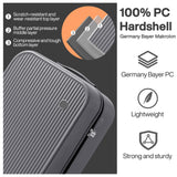 mixi 20 Inch Carry On Luggage PC Hardside Suitcases with Wheels & TSA for Travel Woman Men, Rock Gray