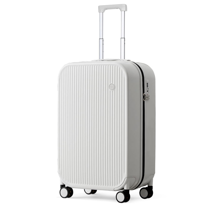 mixi 20 Inch Carry On Luggage PC Hardside Suitcases with Wheels & TSA for Travel Woman Men, Smoke White