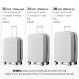 mixi 20 Inch Carry On Luggage PC Hardside Suitcases with Wheels & TSA for Travel Woman Men, Smoke White