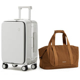 mixi 20 Inch Carry On Luggage with Cup Holder and Travel Tote Bag as a set