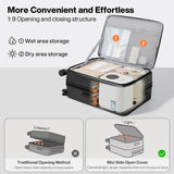 mixi 20 Inch Expandable Carry On Luggage PC Hard Shell Suitcase Top Opening Rolling Travel Suitcases with Spinner Wheels & TSA Lock, Black