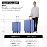 mixi 20 Inch Expandable Carry On Luggage PC Hard Shell Suitcase Top Opening Rolling Travel Suitcases with Spinner Wheels & TSA Lock, Dreamy Purple