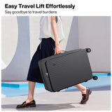 mixi 20 Inch Expandable Carry On Luggage PC Hard Shell Suitcase Top Opening Rolling Travel Suitcases with Spinner Wheels & TSA Lock, Rock Gray