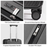 mixi 20 Inch Expandable Carry On Luggage PC Hard Shell Suitcase Top Opening Rolling Travel Suitcases with Spinner Wheels & TSA Lock, Rock Gray