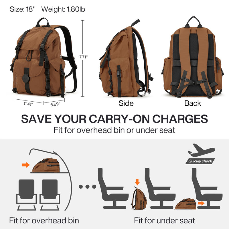 mixi 20 Inch Expandable Wide Handle Carry On Luggage and 18 Inch Travel Backpack as a set