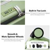 mixi 24 Inch Checked Luggage PC Hard Shell Suitcase Top Opening Aluminum Frame Travel Suitcases with Wheels, Avocado Green
