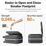 mixi 24 Inch Checked Luggage PC Hard Shell Suitcase Top Opening Aluminum Frame Travel Suitcases with Wheels, Rock Gray