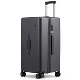 mixi 24'' Plus Trunk Luggage Medium Checked Luggage PC Hard Shell Rolling Travel Suitcases with Spinner Wheels & TSA Lock, Rock Gray