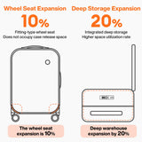 mixi 26 Inch Large Checked Luggage PC Hard Shell Suitcase Top Opening Aluminum Frame Travel Suitcases with Wheels, Smoke White