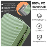 mixi 26 Inch Large Checked Luggage PC Hardshell Suitcases with Wheels for Travel Woman Men, Avocado Green