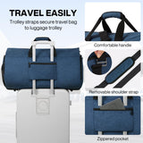mixi Carry On Garment Bag for Travel 56L Convertible Duffle Bag for Men Women 2 in 1 Hanging Luggage Suitcase Dress Suit Travel Bag with Shoes Pouch, Sapphire Blue