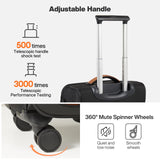 mixi Carry On Luggage 20 Inch Softside Expandable Suitcase with Front Pocket, 22x14x9 Airline Approved Rolling Lightweight Travel Suitcases with Wheels & TSA (Black)