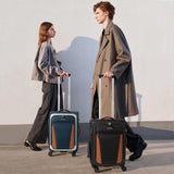 mixi Carry On Luggage 20 Inch Softside Expandable Suitcase with Front Pocket, 22x14x9 Airline Approved Rolling Lightweight Travel Suitcases with Wheels & TSA (Black)