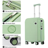 mixi Carry on Luggage, 20'' Suitcase Spinner Wheels Luggage Hardshell Lightweight Rolling Suitcases PC with Cover & TSA Lock for Business Travel, Avocado Green