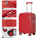 mixi Carry on Luggage, 20'' Suitcase Spinner Wheels Luggage Hardshell Lightweight Rolling Suitcases PC with Cover & TSA Lock for Business Travel, Red