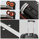 mixi Carry On Luggage, 20'' Suitcase with Front Pocket, Travel Rolling Luggage Aluminum Frame PC Hardside with Spinner Wheels & TSA Lock and Cover - Black Hollow Wheel