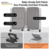 mixi Carry On Luggage Airline Approved Wide Handle Lightweight Luggage PC Hard Shell Suitcases Rolling Suitcases with Spinner Wheels & TSA Lock, 20 Inch Smoke White