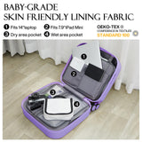 mixi Carry on Luggage, Suitcase with Spinner Wheels 16in Luggage Hardshell Lightweight Rolling Suitcases PC with Cover & TSA Lock, Lilac Purple