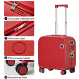mixi Carry on Luggage, Suitcase with Spinner Wheels 16in Luggage Hardshell Lightweight Rolling Suitcases PC with Cover & TSA Lock, Red