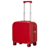 mixi Carry on Luggage, Suitcase with Spinner Wheels 16in Luggage Hardshell Lightweight Rolling Suitcases PC with Cover & TSA Lock, Red