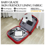 mixi Carry on Luggage, Suitcase with Spinner Wheels 16in Luggage Hardshell Lightweight Rolling Suitcases PC with Cover & TSA Lock, Red