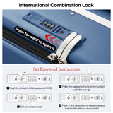 mixi Carry On Luggage with Cup Phone Holder and Charger Hard Shell Suitcases with Spinner Wheels,20 Inch Sapphire Blue