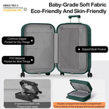 mixi Checked Luggage with Cup Phone Holder Hard Shell Rolling Travel Suitcases with Spinner Wheels,26 Inch Blackish Green