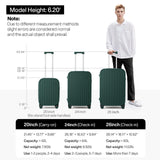 mixi Checked Luggage with Cup Phone Holder Hard Shell Rolling Travel Suitcases with Spinner Wheels,26 Inch Blackish Green