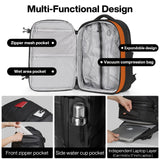 mixi EliteSeries 60L Vacuum Travel Backpack with Pump, Expandable Compression Carry On Luggage Bag Waterproof TSA Lock Suitcase, Black