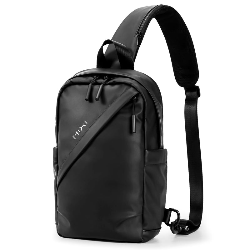 mixi EliteSeries Sling Bag Small Casual Daypack Crossbody Chest Bag One Shoulder Travel Backpack Waterproof Lightweight Versatile - 13 Inch, Black